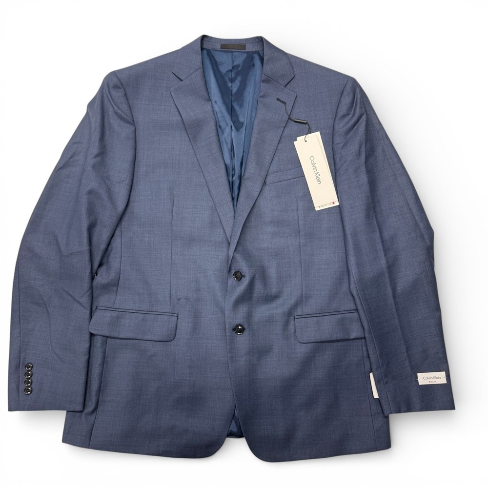 Calvin Klein Mens X Slim Fit Stretch Suit Jacket Blue 48 Long NWT Flaws 48L